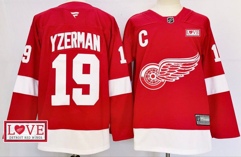 Men Detroit Red Wings #19 Yzerman Red Fanatics 2025 NHL Jersey style 6